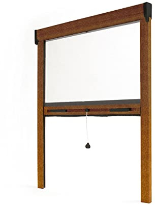 Mosquitera ventana y puerta aluminio (Roble dorado, Anch. 800 x Alt. 1000mm - Ajustable)