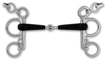 Stübben Gebiss 2242 Pelham gummiert einfach gebrochen - 13,5 cm - 16 mm - Gummi