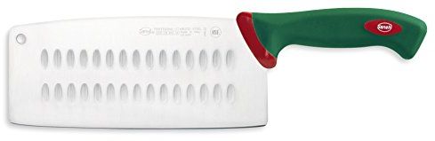 Sanelli Premana Professional Coltello Cinese, Acciaio Inossidabile, Verde/Rosso, 34.5 x 3 x 10 cm