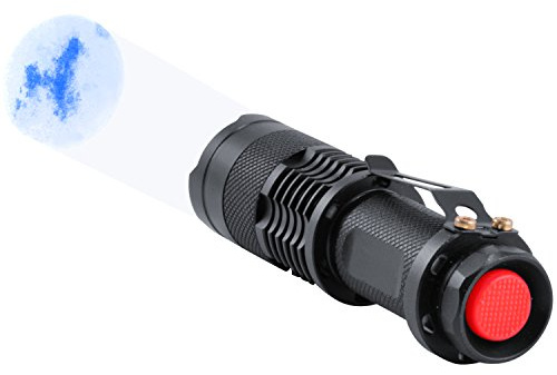 JacobsParts FLT-D 365nm 5W UV LED Flashlight with Adjustable Focus for Counterfeit Detection, Document Verification, Photography, and Bodily Fluid Identification