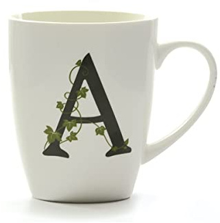 La Porcellana Bianca - Tazza Lettera A, Bianco - Arredo Casa, Cucina - Linea Atupertu - Idea Regalo - Porcellana - 380 cc