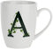la Porcellana - Taza, diseño de Letra A, Color Blanco