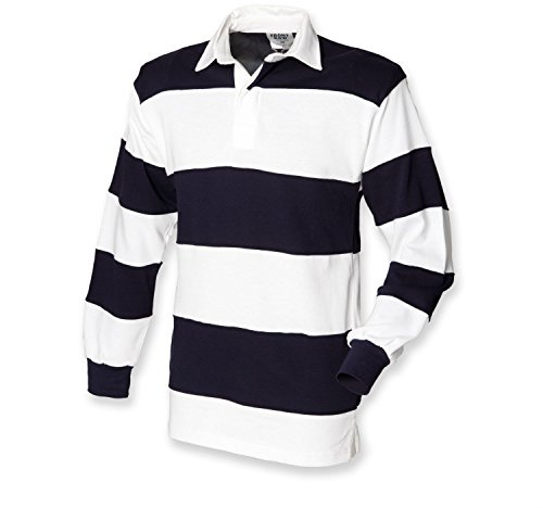 Front Row Långärmad rugbytröja med huva i, Svart, XL