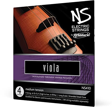 D'Addario NS410 - Juego de cuerdas para viola de acero, tensión media