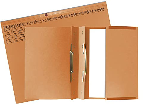 Exacompta 370309B 25er Pack Premium Kanzlei Hängehefter Exaflex Linksheftung, zwei Abheft-Vorrichtungen, extra starker Recycling Karton Dehntasche für Büro Kanzlei und Anwälte Blauer Engel Orange
