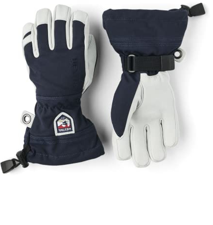 Hestra Ski Gloves for Kids: Heli Winter Cold Weather Snow Gloves, Navy, 5