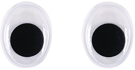 RAYHER 8919200 Wobble Eyes made from Plastic for Gluing Bag of 10 pieces Oval