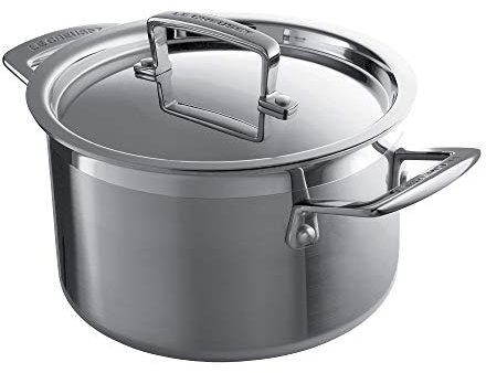 Le Creuset 3-Ply Stainless Steel Deep Casserole with Lid, 18 x 9.3 cm, 96200618001000