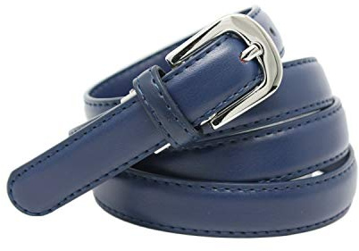 YEHMAN Cintura da donna classica sottile da 2 cm, in crosta di pelle di vacchetta, regolabile, lunga 120 cm