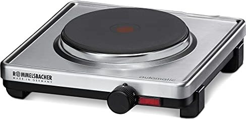 ROMMELSBACHER Automatik Einzelkochplatte AK 1599/E - Gehäuse aus Edelstahl, Gussheizplatte 145 mm - 1500 Watt