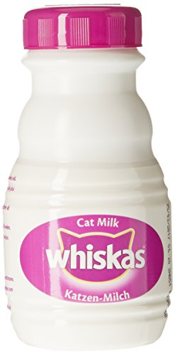 WHISKAS Gourmet Milchflaschen für Katzen und Kätzchen — mit Vitaminen und Kalzium — 5 Stück (3 x 200 ml)
