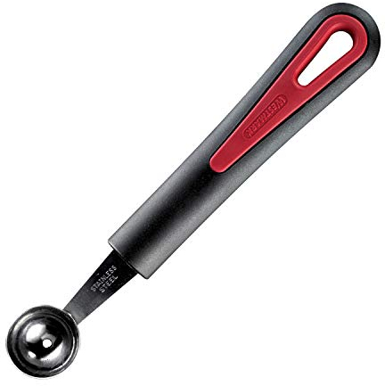 Westmark Aushöhl-Löffel/Obst- und Gemüse-Kugelformer, ø 26 mm, Länge: 17,3 cm, Rostfreier Edelstahl/Kunststoff, Gallant, Schwarz/Rot, 29222270