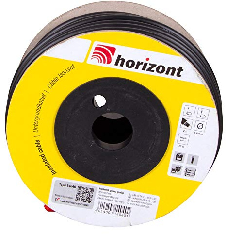 horizont Untergrundkabel 25m, Verbindungskabel, Zuleitungskabel, für Erdungspfähle, doppelt isoliert, für Weidezaun, Leiter aus verzinktem Eisendraht, 1,6 mm Durchmesser