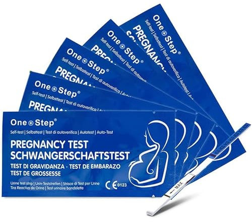 One Step 5 x Highly Sensitive 10mIU Pregnancy Test Strips (Tests up to 6 Days Earlier)
