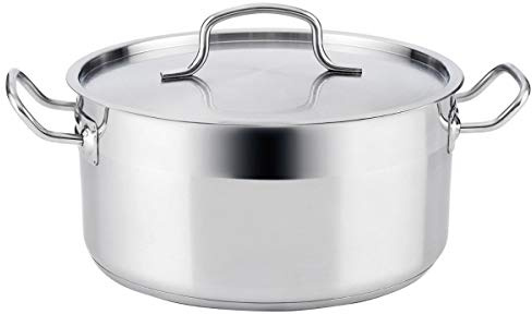 Quid Azzero - Cacerola de acero inox, 28X13,5cm, para todos los fuegos, Inducción