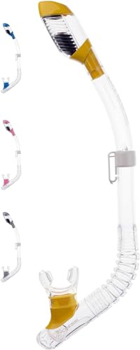 Cressi MINIDRY Snorkel SIL. Clear/Tube Yellow