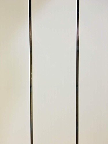 DBS Gloss White Chrome Strip 8mm Wall Panels Bathroom Ceiling Cladding PVC Shower Wet Wall Panels (8 Pack)
