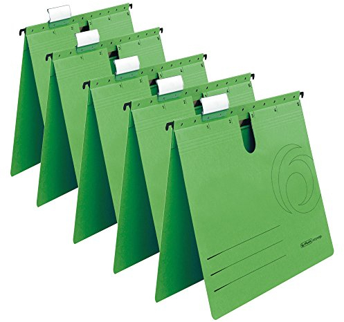 5 Herlitz Hängehefter / DIN A4 / Kraftkarton 230g/m² / Farbe: grün