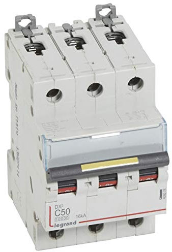 Disjoncteur DX³ 10000-16kA - 3P - 400V~ - 50A - courbe C - 3 modules
