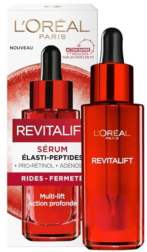 L'Oréal Paris - Sérum Visage Anti-Âge Action Rapide - Soin Anti-Rides, Extra-Fermeté & Tonifiant - Enrichi à l'Adénosine & en Fibrelastyl - Tous Types de Peaux - Revitalift - 30 mL