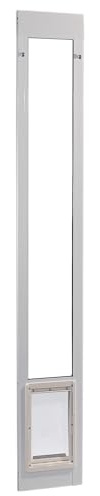 Ideal Pet Products Aluminum Pet Patio Door, Adjustable Height 77-5/8 to 80-3/8, 7 x 11-1/4 Flap Size, White