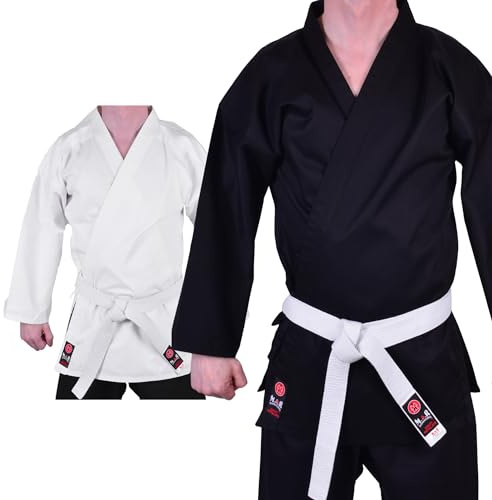 MAR | Black Karate Uniform Jacket 8oz Traditional Karate Gi Jacket for Training and Sparring| Martial Arts Uniform for Men, Women & Children | Polycotton 8oz Karate Suit (4/170)
