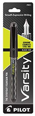 Pilot Varsity Disposable Fountain Pen, Black Ink, Single Pen (90015)