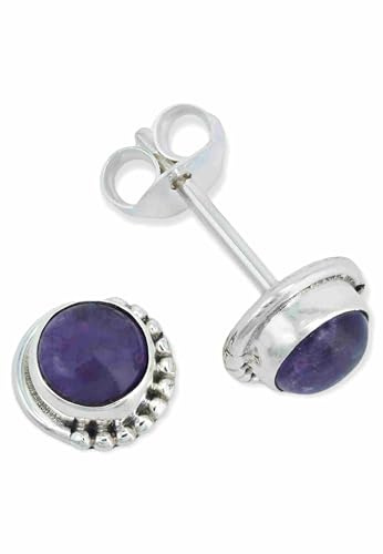 orecchini a bottone in argento 925 con pietra preziosa viola ametista orecchini in vero argento sterling da donna regalo
