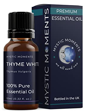 Mystic Moments | Thyme White Essential Oil | 10ml | Thymus vulgaris gives a fresh herbaceous spicy aroma for diffusers, oil blends and fragrance formulations.