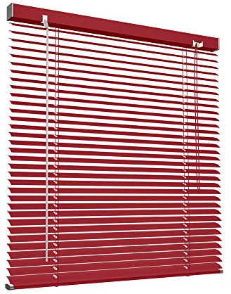 Victoria M. Aluminium Jalousie 100 x 130 cm, weinrot, Jalousie ohne Bohren, inkl. Klemmclips