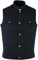 German Wear Herren Premium Denim Motorradweste mit Stehkragen, Anarchy Club Design, Schwarz