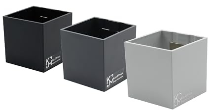 KalaMitica - Set di 3 Cubi Magnetici 6,5 cm - Nero, Piombo, Ghiaccio - Contenitori Portaoggetti o Porta Vasi Magnetici con Calamita Potente per Lavagne Magnetiche da Parete
