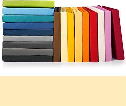 CelinaTex Jade Spannbettlaken 90x200-100x200 cm Natur Microfaser Spannbetttuch Jersey Bettlaken