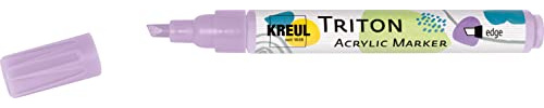 Kreul 17843 - Pennarello acrilico Triton, lilla, punta a cuneo, larghezza linea da 1 a 4 mm circa, a base d'acqua, pennarello acrilico per disegnare carta, legno, pietra e molto altro.