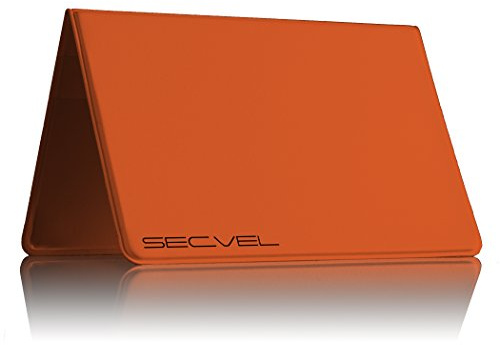 Funda protectora patentada para 6 tarjetas | RFID NFC y bloqueador de campo magnético | Organizador para tarjeta de crédito, tarjeta de identificación | Protección de datos al 100 % comprobada por CTC/advanced (miembro de RW TÜV Group) | Orange