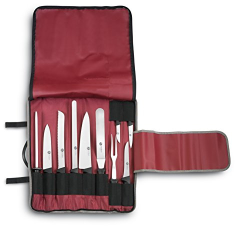 AUSONIA - 96254 JUEGO DE ESTUCHE DE TEJIDO REFORZADO PROFESIONAL DE COCINERO CON 10 CUCHILLOS