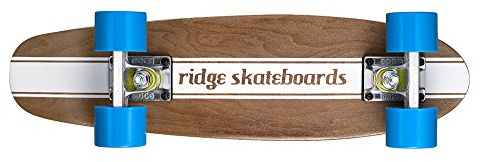 Ridge Skateboards 22 Mini Cruiser en Arce, Madera, Completa, Dark Dye, 55cm