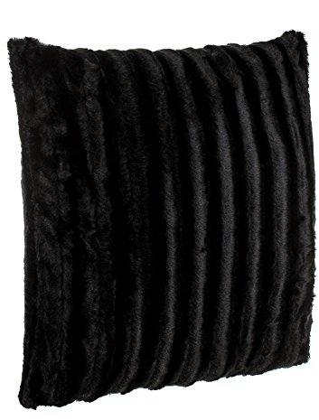 Brandsseller exclusiva almohada de piel sintética, cojin con relleno, suave y tierno, 50x50cm, negro