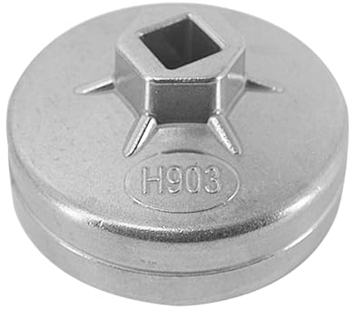 JNNJ Kappen-Aluminium-Ölfilterschlüssel, Ölfilterschlüssel Steckschlüsselentferner Cap Typ Ölfilterwerkzeug, Flöten Ölfilterschlüssel Auto Ölwechselwerkzeug(74mm)