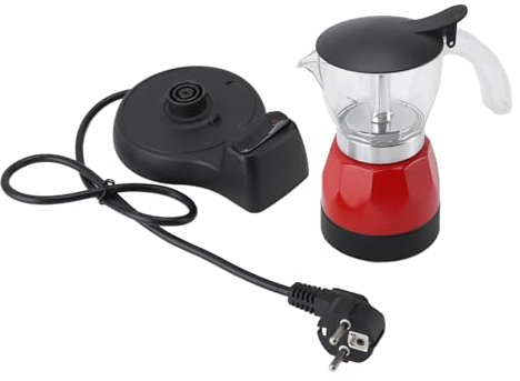 Haofy Italiana Eléctrica 150 ml para 3 Tazas con Filtro Integrado y Función Antigoteo Olla de Moca para Hogar, Oficina, Mañanas Rápidas