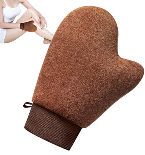 Fake Tan Mitt, applicatore per lozione abbronzante, guanto da applicazione finto tan, portatile, double face, in velluto, per mousse, lozioni e prodotti per la cura della pelle