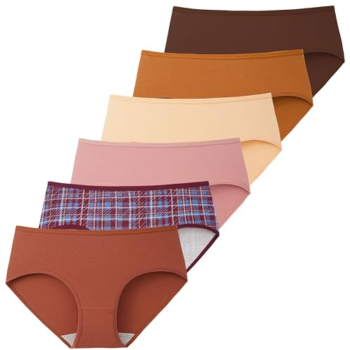 INNERSY Mutande da donna in cotone traspirante hipster biancheria intima basic, comode, confezione da 6, XXL