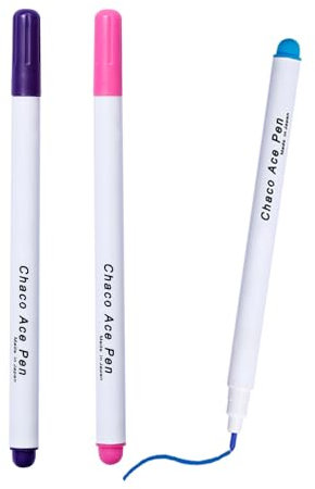 Wasser Löschbaren Markierstifte (3 Stück), Wasserlöslicher Stift für Stoff, Verschwinden Tinte Stoff Markierstifte, Für Schneider und Handwerker, Länge 15.2cm, 3 Farben