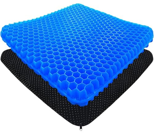 hzbaiyi Gel Seat Cushion, Honeycomb Thick Gel Cushion Pressure Cushions for Bottoms Soft Sitter Cushion Relieving Back Coccyx Pressure Seat Cushions for Car Office Home Wheelchair Chair Kit(42x36cm)