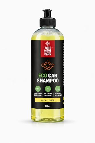 Plant-Based Car Shampoo 500ml – pH Neutral Car Wash Shampoo, High Foam Car Cleaning Soap, Biodegradable & Salt-Free Formula, Safe for Paint, Wax, Glass & Trim – Eco Friendly Car Wash by AM Street Cars