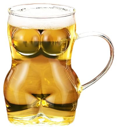 Liakyunf Verre En Forme De Corps De Femme, Grande Chope À Bière En Verre, Verres À Bière De Blé Personnalisé Lunettes À Liqueur Créatives, Pour Alcool, Boissons
