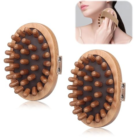 Vlecexs 2 Pcs Massagebürste Kopfhautpflege Hölzerne Haarbürste Scalp Massagebürste Scalp Brush Körper Kopfmassagegerät Hand Gehaltene Massagewerkzeug Schmerzlinderung Nacken Rücken Beine