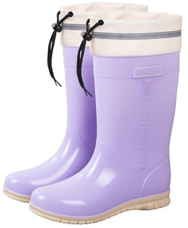 Generisch Bottes en caoutchouc antidérapantes pour femme - Bottes de pluie imperméables à tige large - Bottes de jardin - Bottes en caoutchouc pieds nus - Bottes de pluie - Bottes de trekking