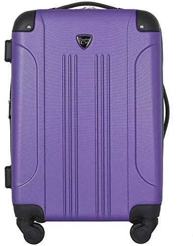 Travelers Club Chicago Hardside Expandable Spinner Luggage, Purple, 22 Carry-On