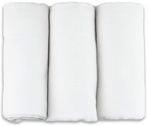 FENSILO|Moltontücher|Spucktücher Baby | 3er Pack 80x80cm|Spucktuch – 100% Baumwolle Flanell Weiss – Moltontuch – Spucktücher für Jungen oder Mädchen